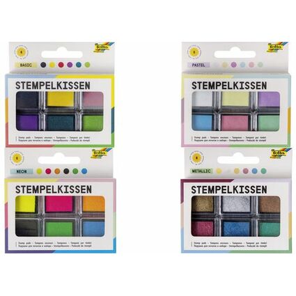 folia Stempelkissen Set "Pastell", 6-farbig sortiert