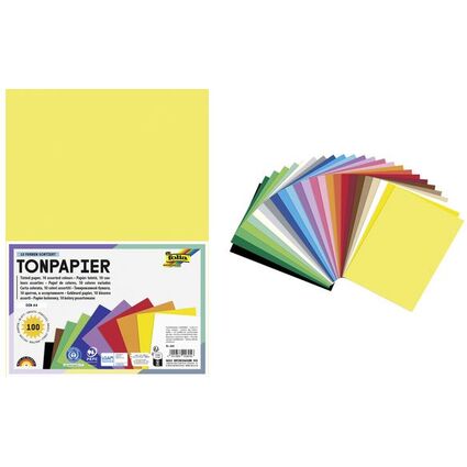 folia Tonpapier, DIN A4, 130 g/qm, farbig sortiert