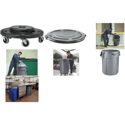 Rubbermaid Container BRUTE 208,2 Liter, aus PP, grau