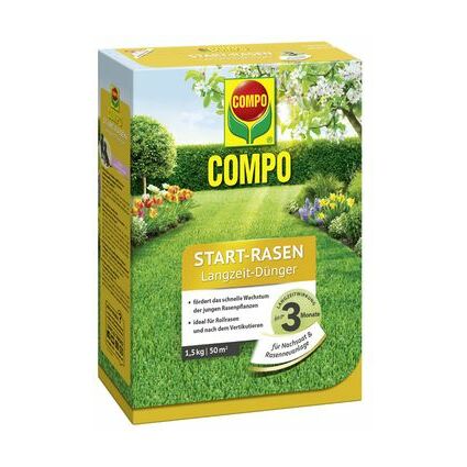 COMPO Start-Rasen Langzeit-Dnger, 1,5 kg fr 50 qm