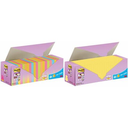 Post-it Haftnotizen Super Sticky Z-Notes, 76 x 76 mm, 20+4