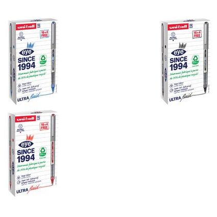 uni-ball Tintenroller eye fine UB157E, VALUE PACK, rot
