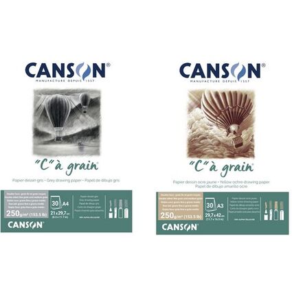CANSON Zeichenpapierblock "C" à grain Couleur, grau meliert