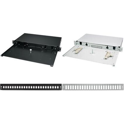 LogiLink Frontblende für 19" Spleißbox, 24 Ports, schwarz