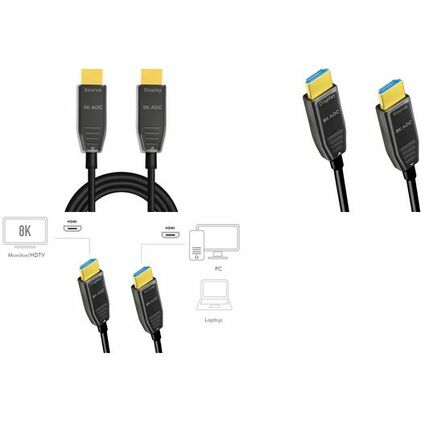 LogiLink HDMI AOC Hybrid Glasfaserkabel, 8K/60Hz, 30 m