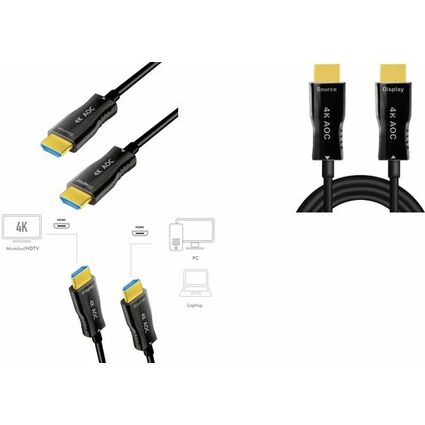 LogiLink HDMI AOC Hybrid Glasfaserkabel, 4K/60Hz, 50 m
