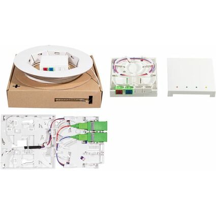 LogiLink FTTH Spleibox, 2x SC/APC, 40 m Verlegekabel, wei