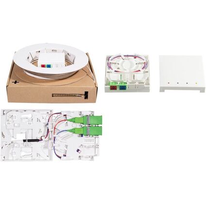 LogiLink FTTH Spleibox, 2x SC/APC, 30 m Verlegekabel, wei