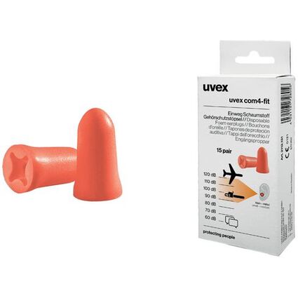 uvex Einweg-Gehrschutzstpsel com4-fit, orange, Gre S