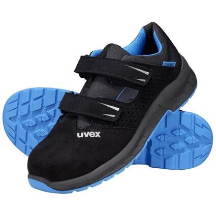 uvex 2 trend Sicherheits-Sandalen S1P, schwarz/blau, Gr. 48