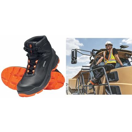 uvex 3 Schnrstiefel S3, schwarz/orange, Gr. 49