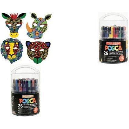 POSCA Pigmentmarker "Pack Educratif Festif", 26er Set