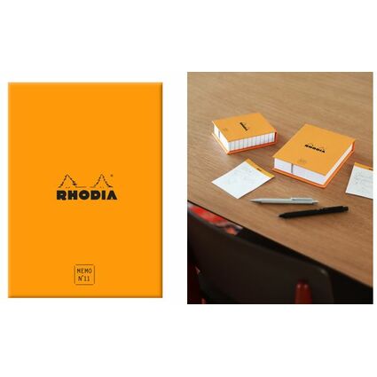 RHODIA Memoblock No. 11, 85 x 115 mm, liniert, orange