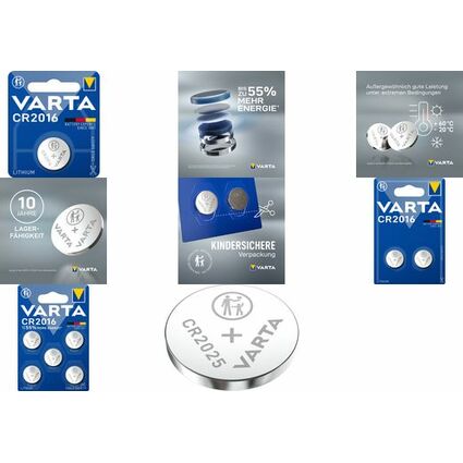 VARTA Lithium Knopfzelle "Electronics", CR2025, 5er Pack