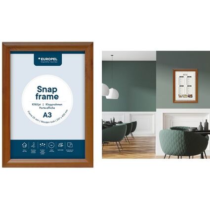 EUROPEL Plakatrahmen Premium, DIN A4, 25 mm, Holzoptik