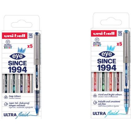 uni-ball Tintenroller eye fine UB157E PF, 5er Etui, sortiert