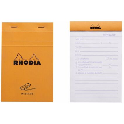 RHODIA Bloc No.140 "MESSAGE", 110 x 170 mm, orange