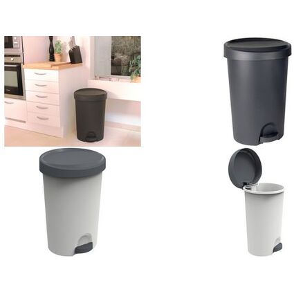 EDA Tret-Abfallbehlter Stepy, 45 Liter, PP, anthrazit