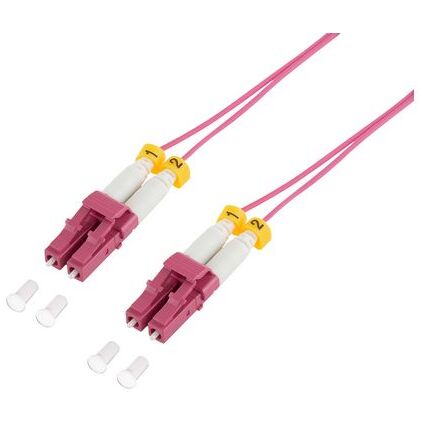LogiLink LWL Patchkabel, 2x LC-Duplex, OM4, dünn, 5,0 m