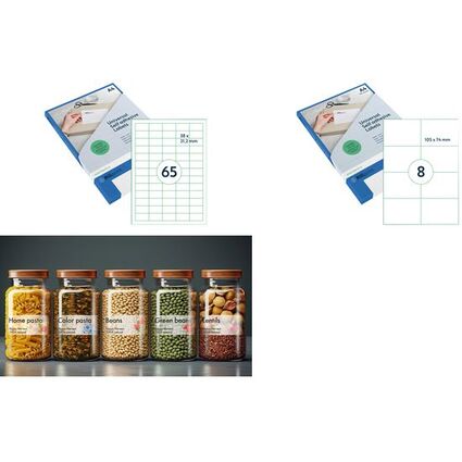 rillprint Universal-Etiketten, 105 x 57 mm, transparent