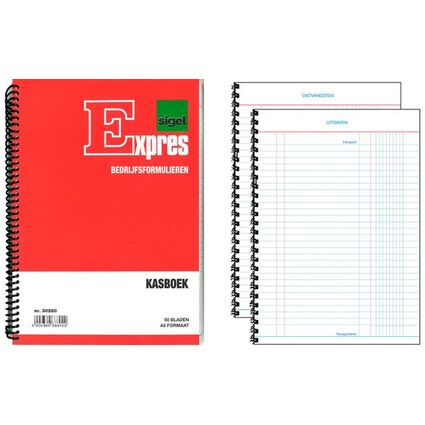 Expres Kasboek spiraal gebonden, A6 staand, 50 vel