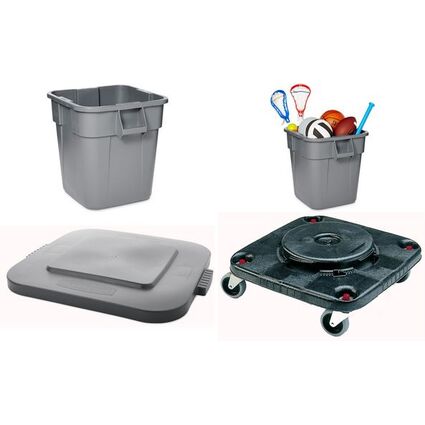 Rubbermaid Deckel BRUTE mit Griff, eckig, grau