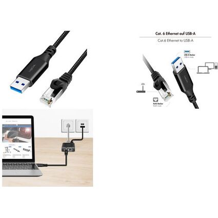LogiLink USB 3.0 Ethernet-Kabel, USB-A - RJ45 Stecker, 10 m