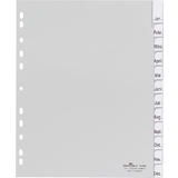 DURABLE Kunststoff-Register, A4, PP, 12-teilig, grau