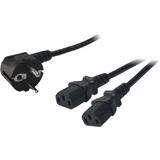 LogiLink Y-Stromkabel, 1x schutzkontakt - 2x Kaltgerte-