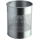 DURABLE papierkorb METALL, rund, 15 Liter, metallic silber