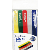 LogiLink Klett-Kabelbinder, 180 x 20 mm, farbig sortiert
