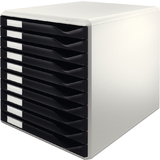 LEITZ schubladenbox Formular-Set, 10 Schbe, lichtgrau/