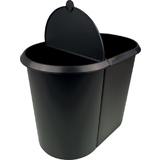 helit papierkorb "the double", oval, PE, schwarz
