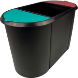 helit papierkorb "the triple", oval, PE, schwarz/rot/grn