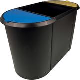 helit papierkorb "the triple", oval, PE, schwarz/gelb/blau