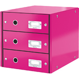 LEITZ schubladenbox Click & store WOW, 3 Schbe, pink