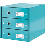 LEITZ schubladenbox Click & store WOW, 3 Schbe, eisblau