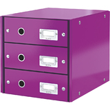 LEITZ schubladenbox Click & store WOW, 3 Schbe, violett