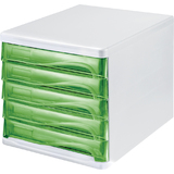 helit schubladenbox "the wave", 5 Schbe, wei/grn-