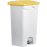 helit tret-abfalleimer "the step", 90 Liter, wei/gelb