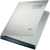 LEITZ Unterschriftenmappe, PP-berzug, 20 Fcher, grau