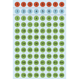 HERMA zahlen-sticker 1-160, Durchmesser: 8 mm, farbig