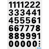HERMA zahlen-sticker 0-9, folie schwarz, Hhe: 15 mm