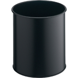 DURABLE papierkorb METALL, rund, 15 Liter, schwarz