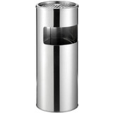 DURABLE papierkorb EDELSTAHL, mit Ascher, metallic silber