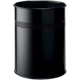 DURABLE papierkorb METALL, rund, 15 Liter, schwarz
