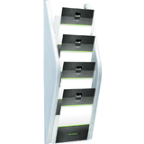 helit 4er wand-prospekthalter "the arc", din A5 hoch, silber