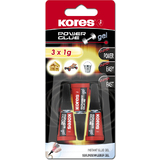 Kores sekundenkleber "POWERGLUE GEL", 3 x 1 g Blisterkarte