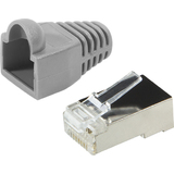 LogiLink rj45 Stecker, Kat.5e, mit Knickschutztülle, grau