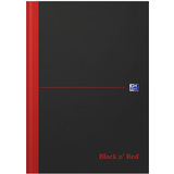 Oxford black n' red Notizbuch - gebunden, din A4, liniert